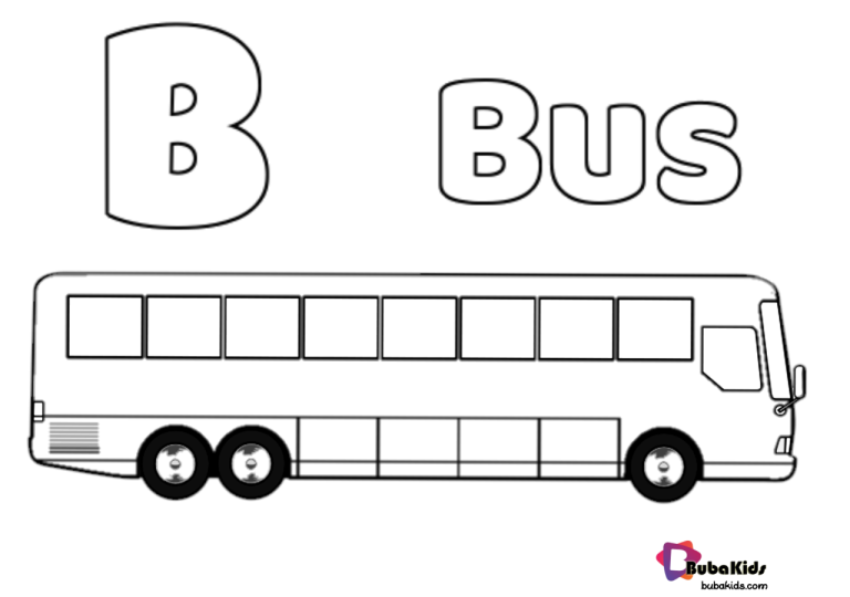 Bus Coloring Page Clipart