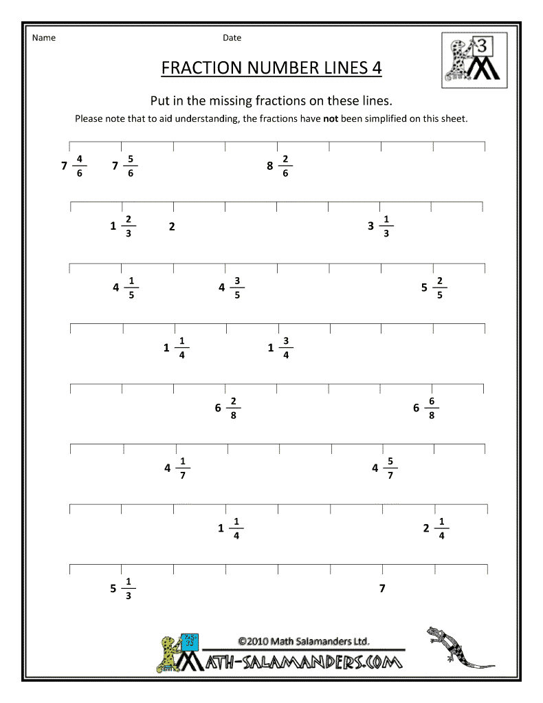 4th Grade Number Line Worksheets Grade 4
