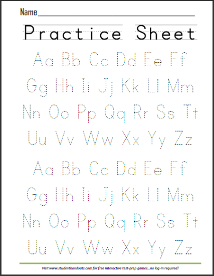 Alphabet Writing Practice Sheets For Preschoolers Pdf