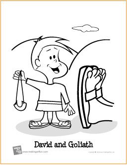 Simple David And Goliath Coloring Page