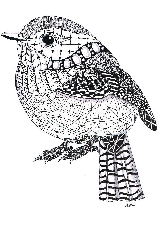 Zentangle Coloring Pages Easy