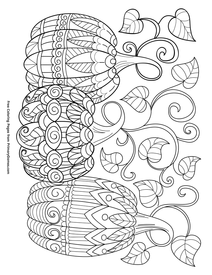 Pumpkin Coloring Pages For Adults