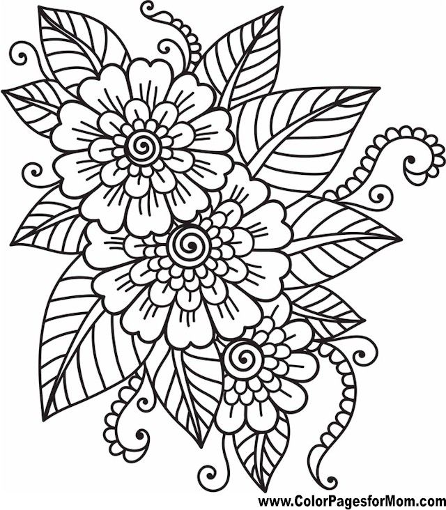 Flower Coloring Pages Easy