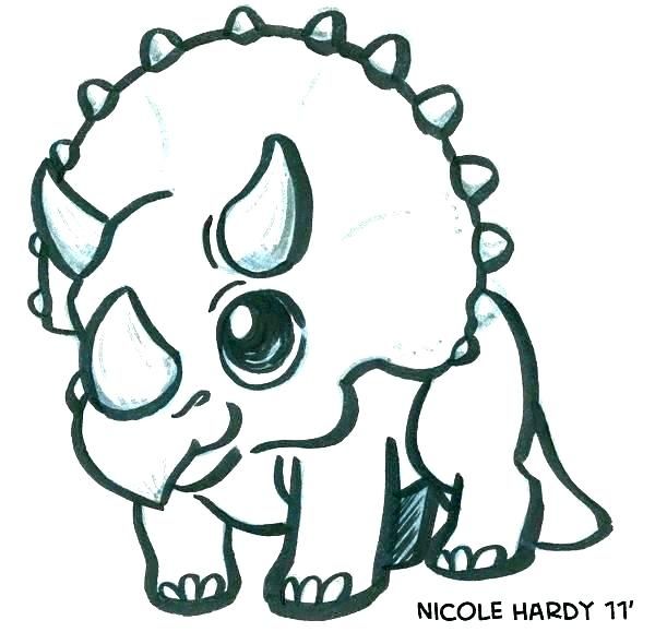 Triceratops Coloring Page Cute