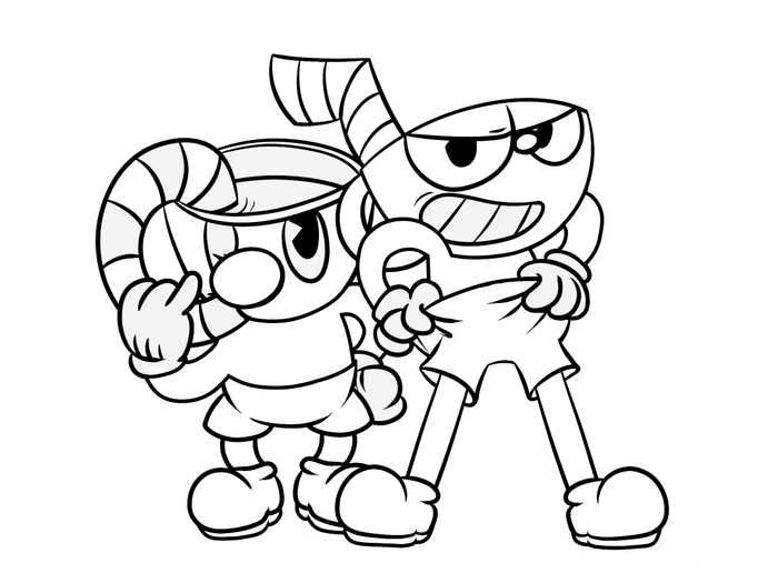 Cuphead Coloring Page