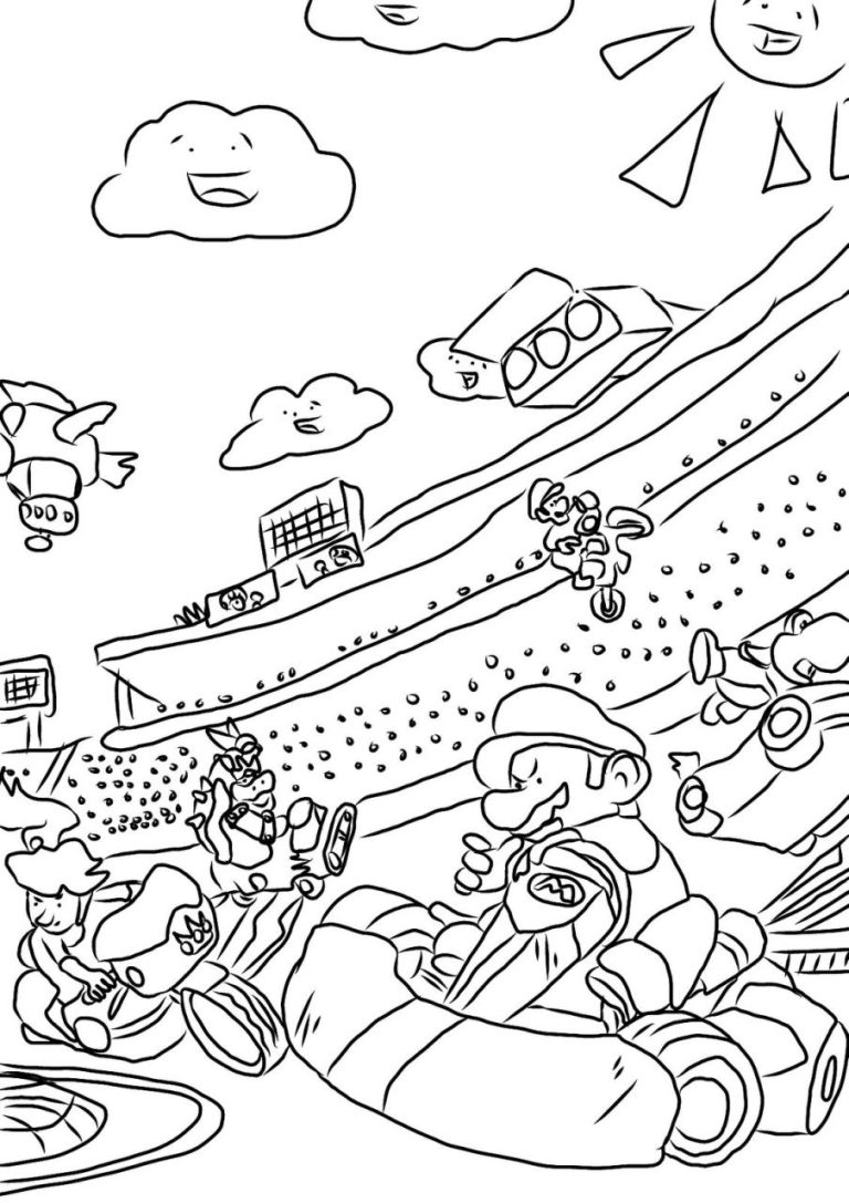 Mario Kart Coloring Pages Donkey Kong