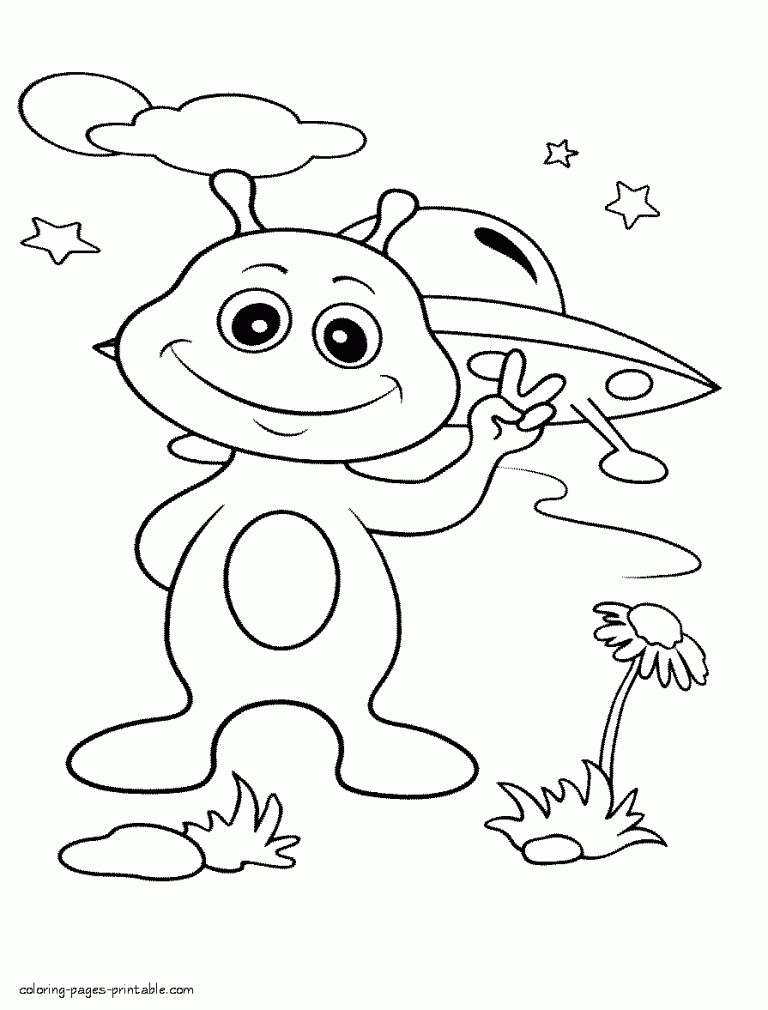 Alien Coloring Pages For Preschoolers