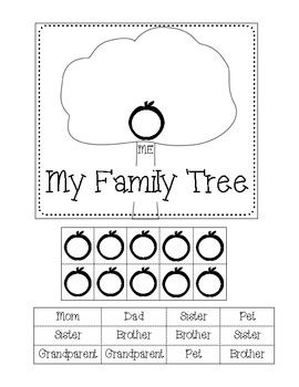 Family Tree My Family Worksheets For Grade 1
