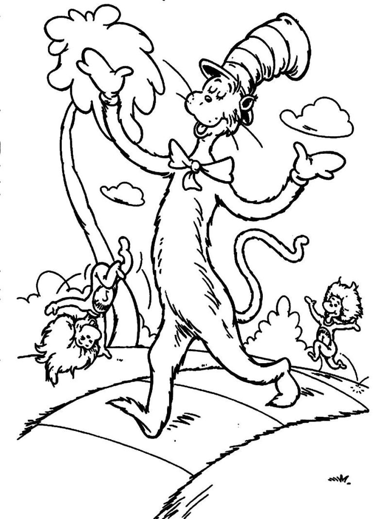 Dr Seuss Cat In The Hat Coloring Pages