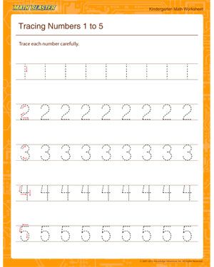 Kindergarten Number Writing Practice 1 5