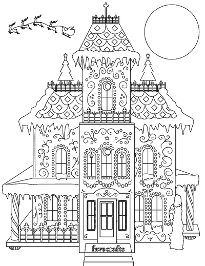 Hard Gingerbread House Coloring Pages