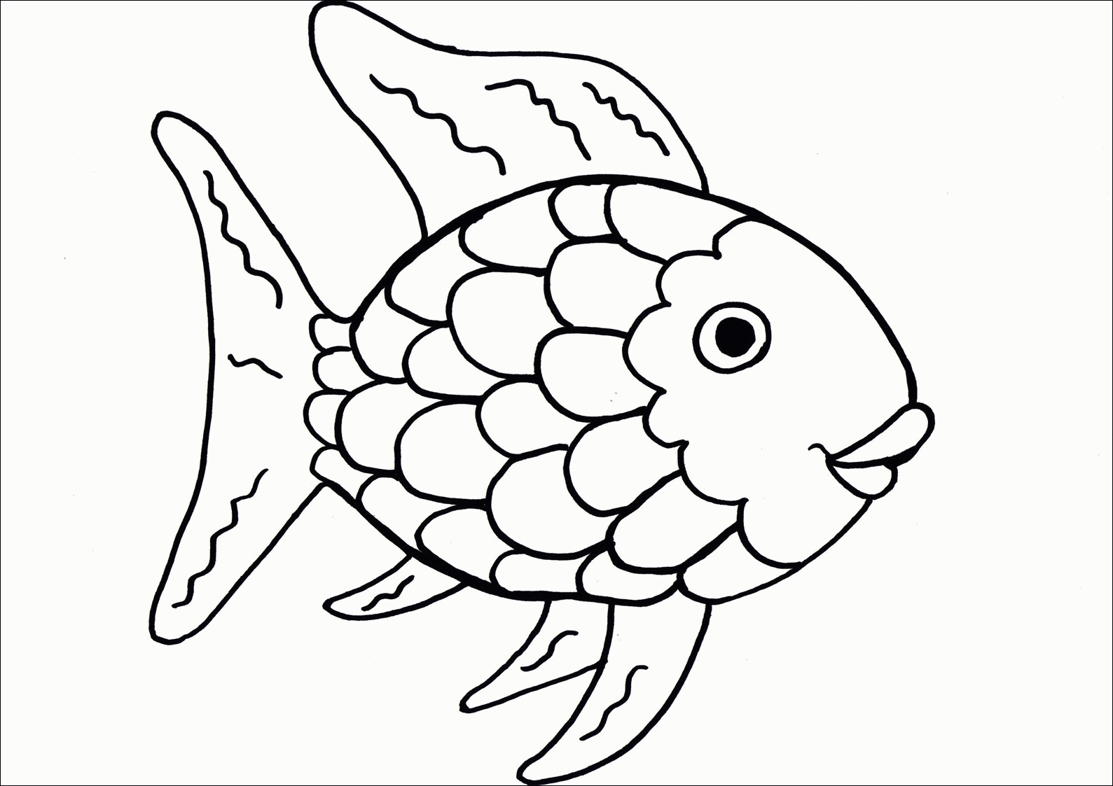 Rainbow Fish Coloring Pages Rainbow fish template