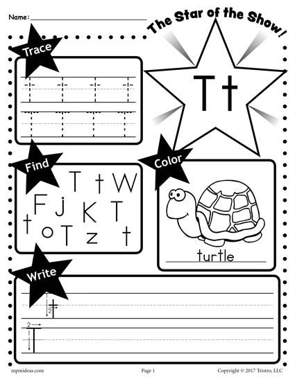Letter T Worksheets For Kindergarten Pdf