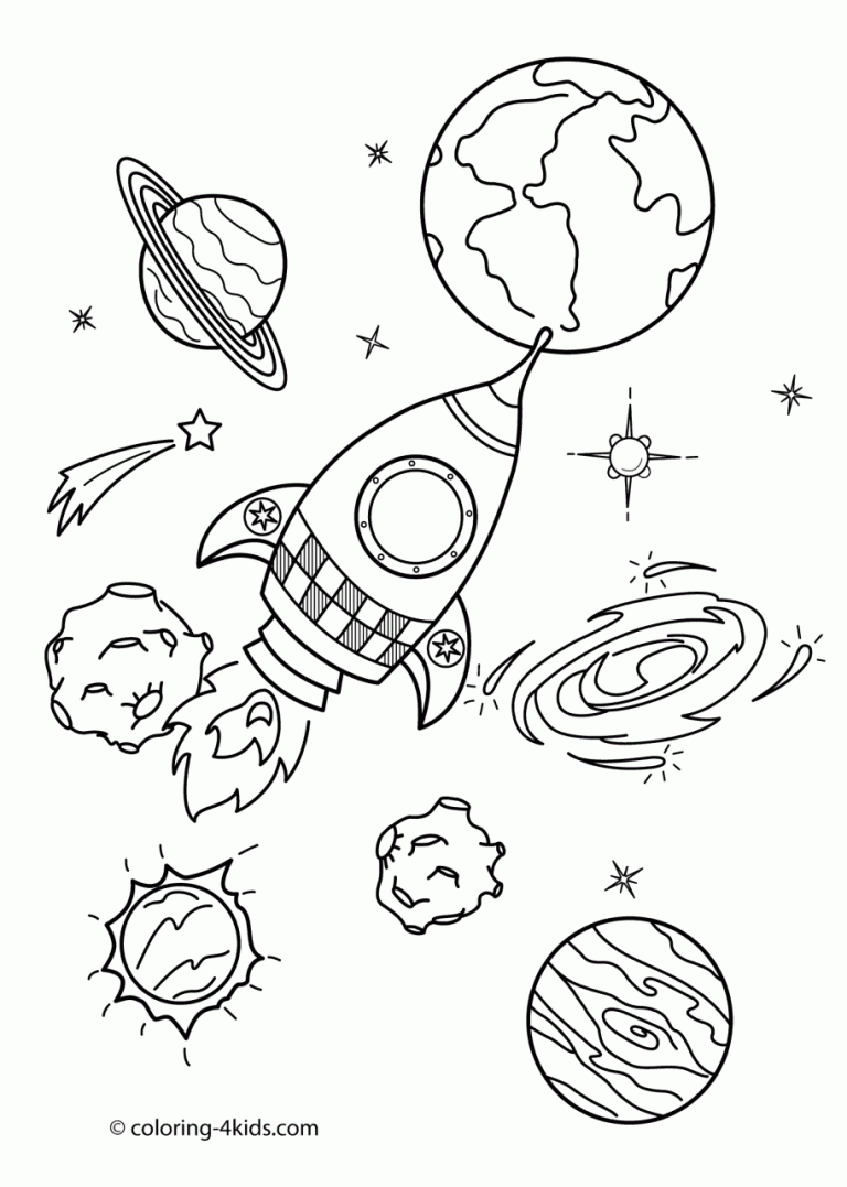 Space Coloring Pages For Toddlers