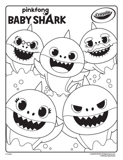 Colouring Cartoon Baby Shark