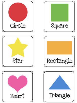 Preschool Shapes Flashcards Printable