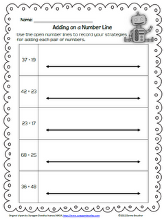 First Grade Open Number Line Worksheets