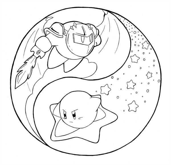 Fire Kirby Coloring Pages