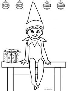 Cute Elf On The Shelf Coloring Pages