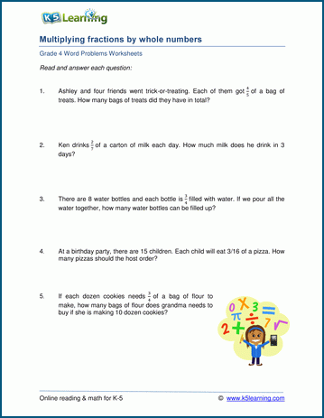 Multiplication 4th Grade Math Word Problems Worksheets Pdf