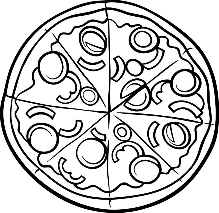 Blank Pizza Coloring Pages