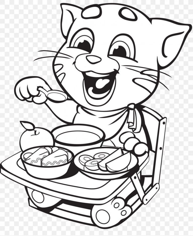 Talking Tom Coloring Pages