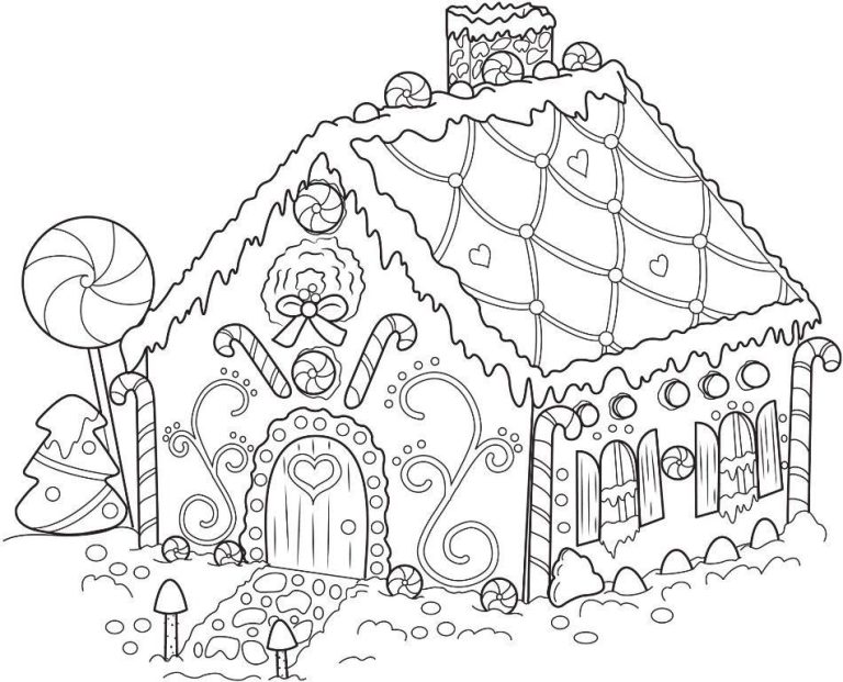 Cute Gingerbread House Coloring Pages