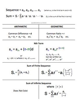 Arithmetic And Geometric Sequences Worksheet Answer Key Pdf