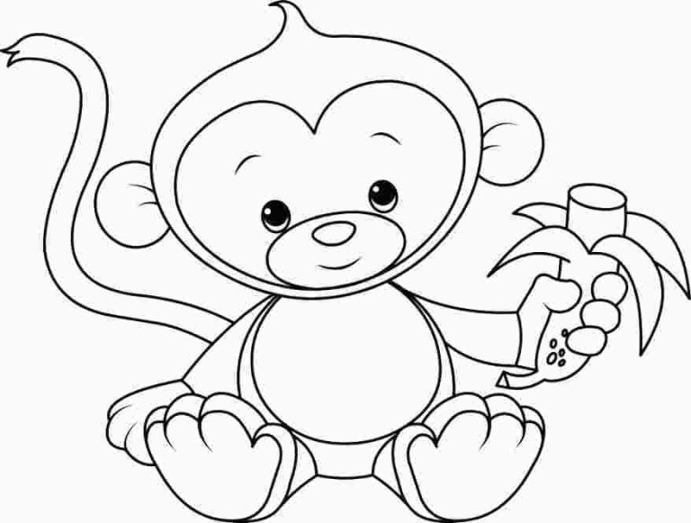 Monkey Coloring Pages Cute
