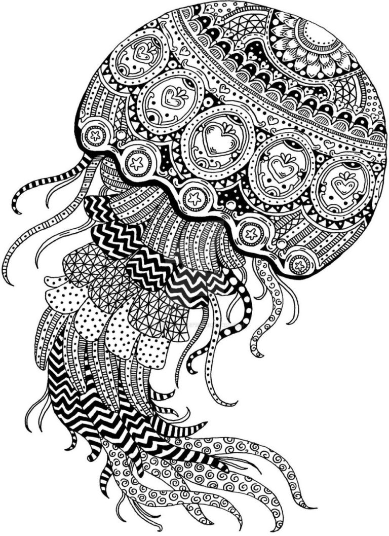 Mandala Jellyfish Coloring Page
