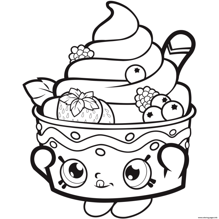 Shopkins Strawberry Coloring Page