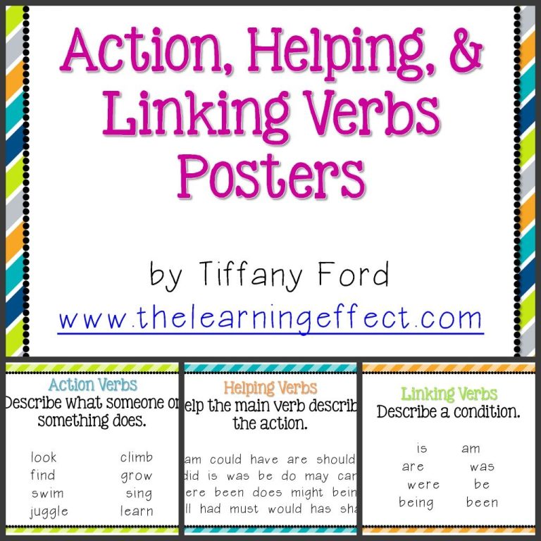 Linking And Helping Verbs Worksheet 7th Grade