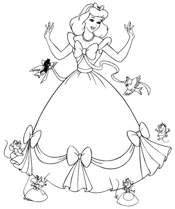Cinderella Coloring Pages Princess