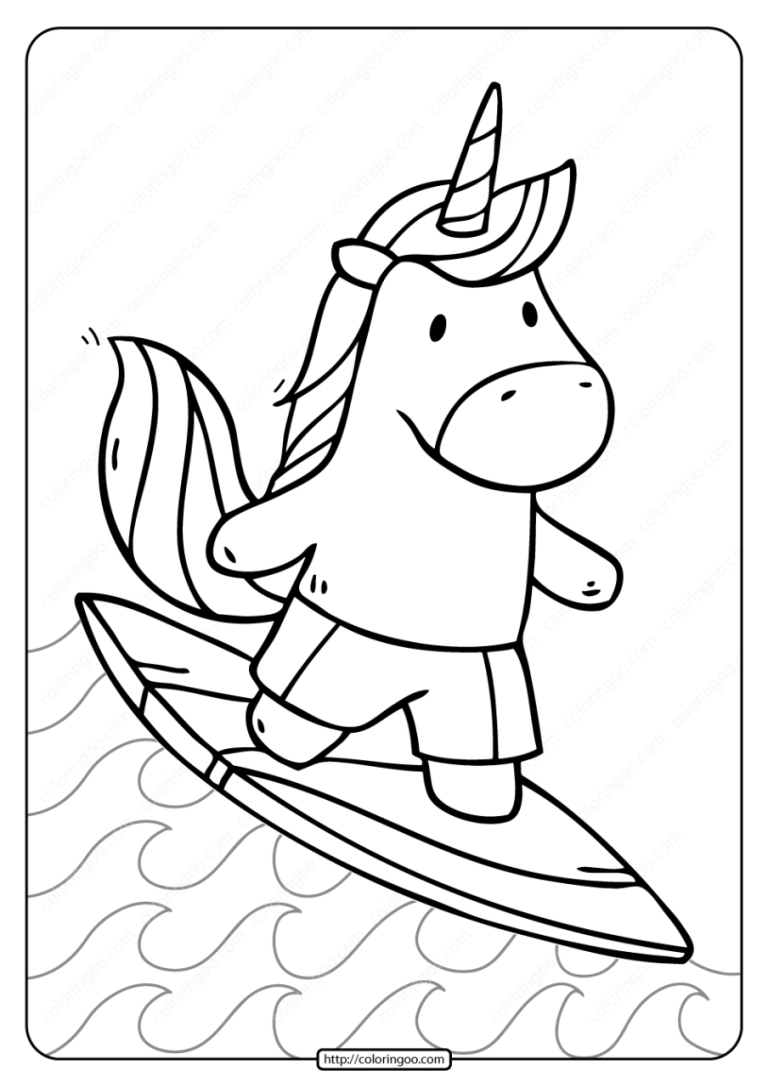 Unicorn Coloring Pages For Kids Pdf