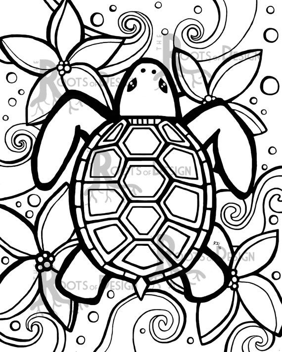 Turtle Coloring Pages Easy