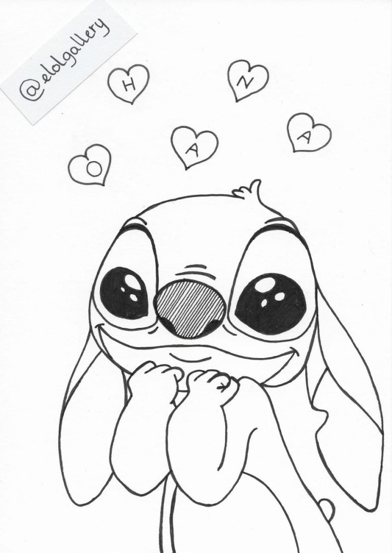 Stitch Coloring Pages Easy
