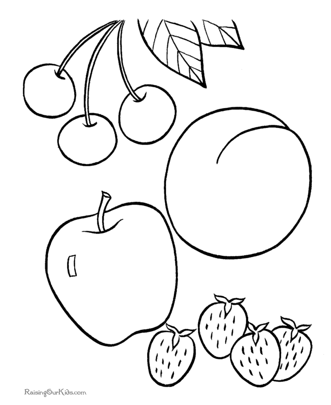 Page Fruits Drawing For Colouring