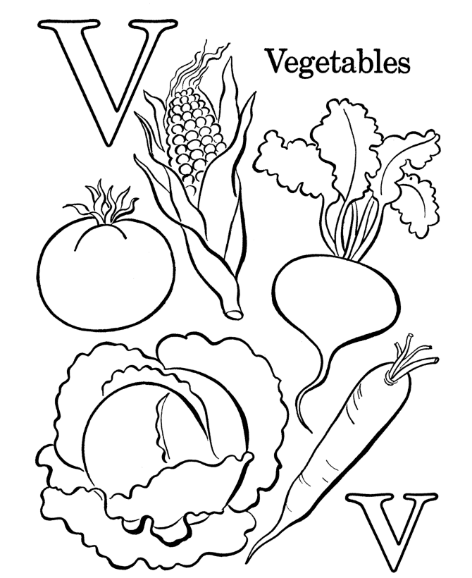 Vegetable Coloring Pages Free