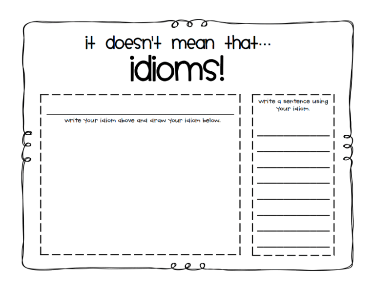 Idioms Worksheets Pdf Free