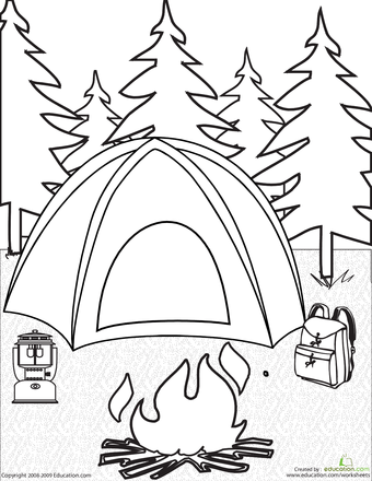 Camping Coloring Pages For Kids