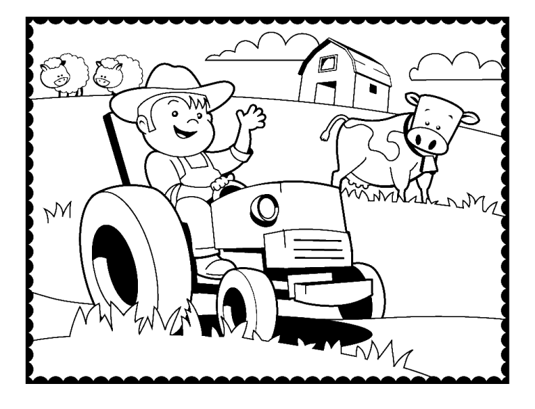 Farm Coloring Pages Easy