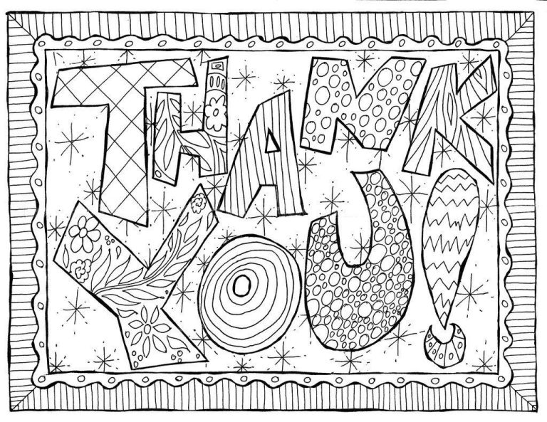 Thank You Coloring Pages Pdf