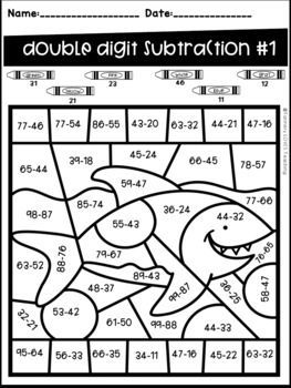 Free Printable Two Digit Addition Color By Number