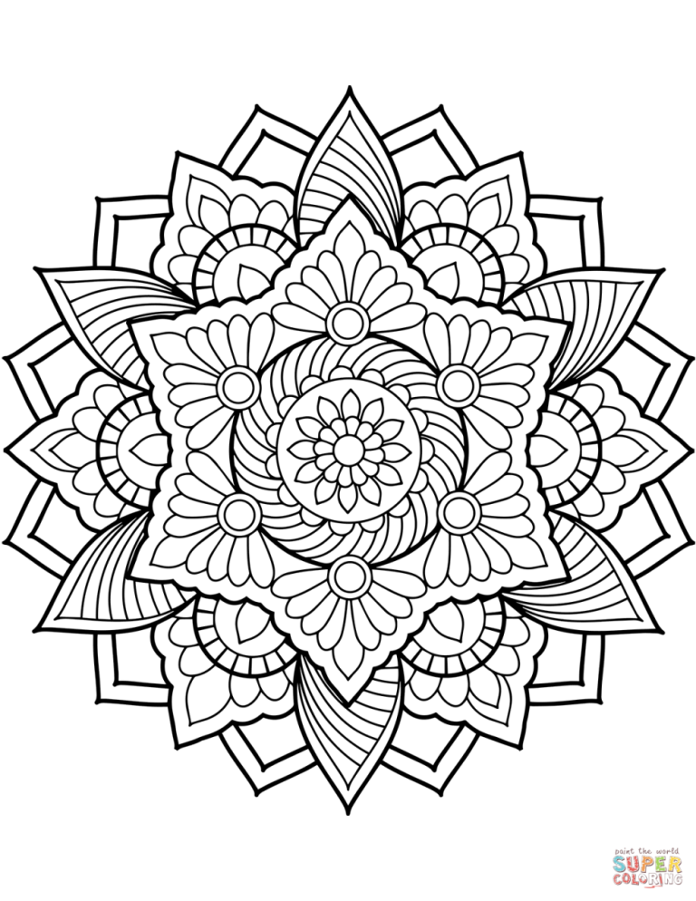 Mandala Floral Coloring Pages