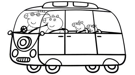 Peppa Pig Coloring Pages Car