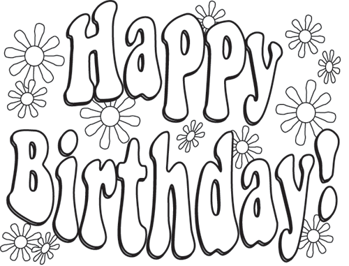 Happy Birthday Coloring Pages Free To Print