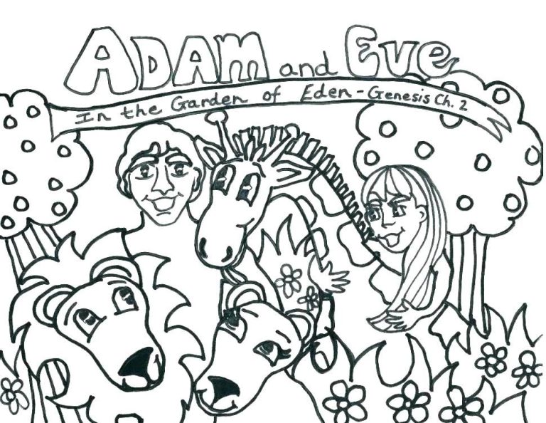 Adam And Eve Coloring Pages For Kids