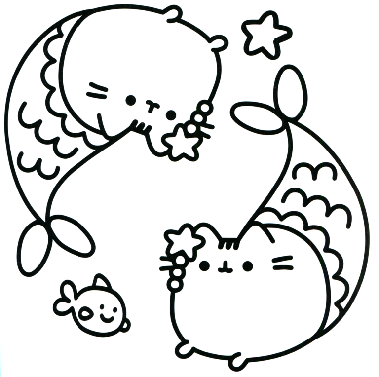 Pusheen Colouring Pages For Kids