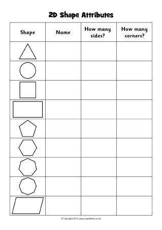 Printable Shapes Worksheets For Grade 2