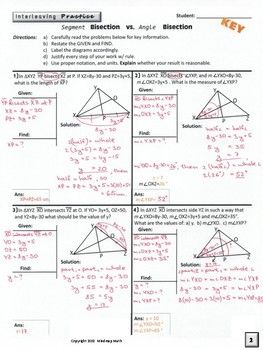 Geometry Angles In A Triangle Worksheet Answers